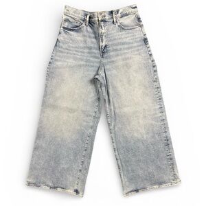 Express Relaxed Wide Leg Jeans | Super High Rise | Size 14S Short | Light Blue